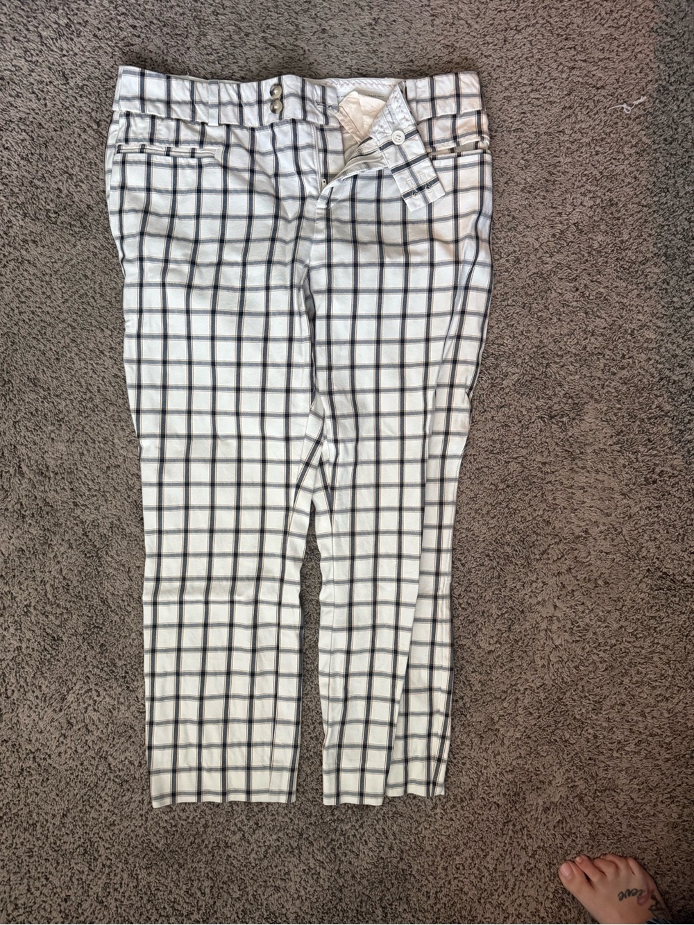 Plaid Anthropologie slim fit cropped pants